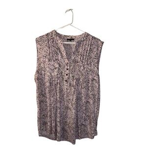 Ava & Grace Pink Sleeveless Blouse with Faux Pockets & Buttons (XL)